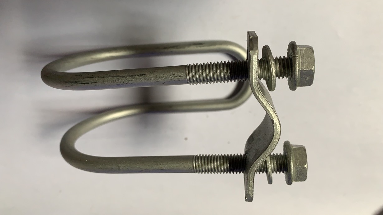 Furniture Double Pipe Clamp 304 Stainless Steel Double U-Bolt with Screw and Washer U-Clamp M6 M8 BLACK Finish DIN Standard
