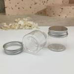 1oz 30g 30ml Round Transparent PET Plastic Cosmetic Jar With Aluminum Screw Cap