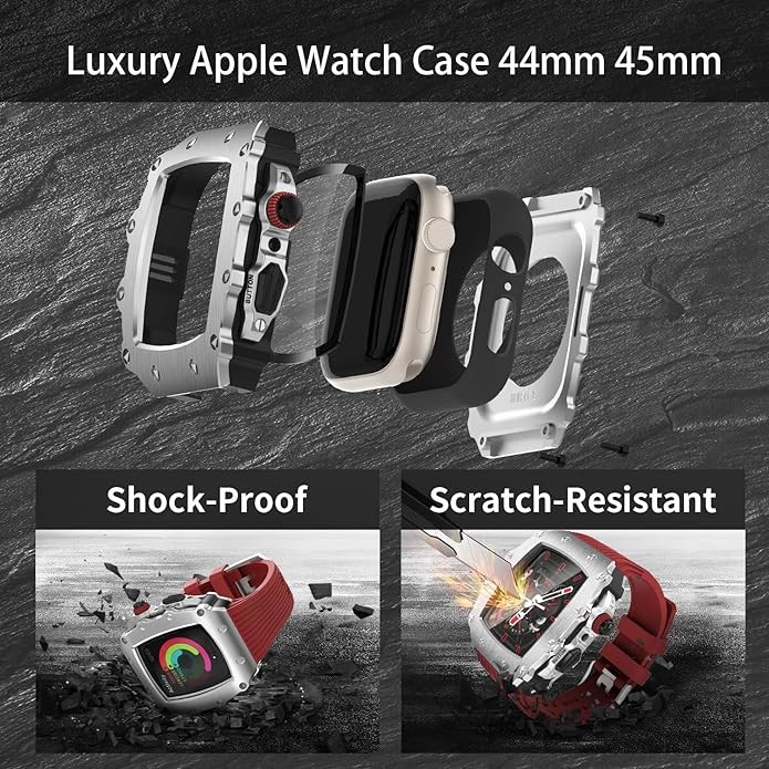 Carbon Fiber Square 45mm Watch Case With Scratch Resistant Features