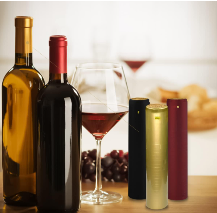 Custom Non Spill Wine Bottle Shrink Wrap With PVC Heat Shrink Capsules