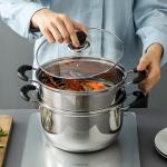 Factory Direct Sale Silver Kitchen Cookware Cooking Soup Stainless Steel 201