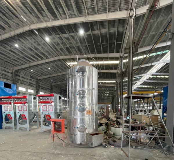Stainless Steel Vertical Wet Spray Scrubber / Circulating Water Solution Spray