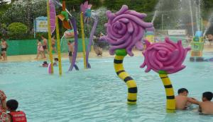 Quality Children Water Playground Croal Flower Aqua Park Equipment Water Pool Toys Lotus Seedpod Spray wholesale