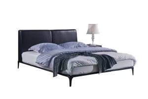 Quality Luxury Soft Genuine Leather Bed 1800x2000mm , Modern Wood Frame Bed wholesale