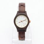 Red Sandalwood Womens Stainless Steel Watch Female Wooden Watches