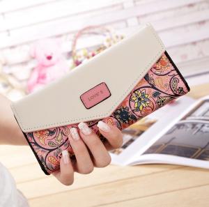 Quality Floral new Korean Lingge hit color envelope clutch bag lady purse woman buckle wholesale