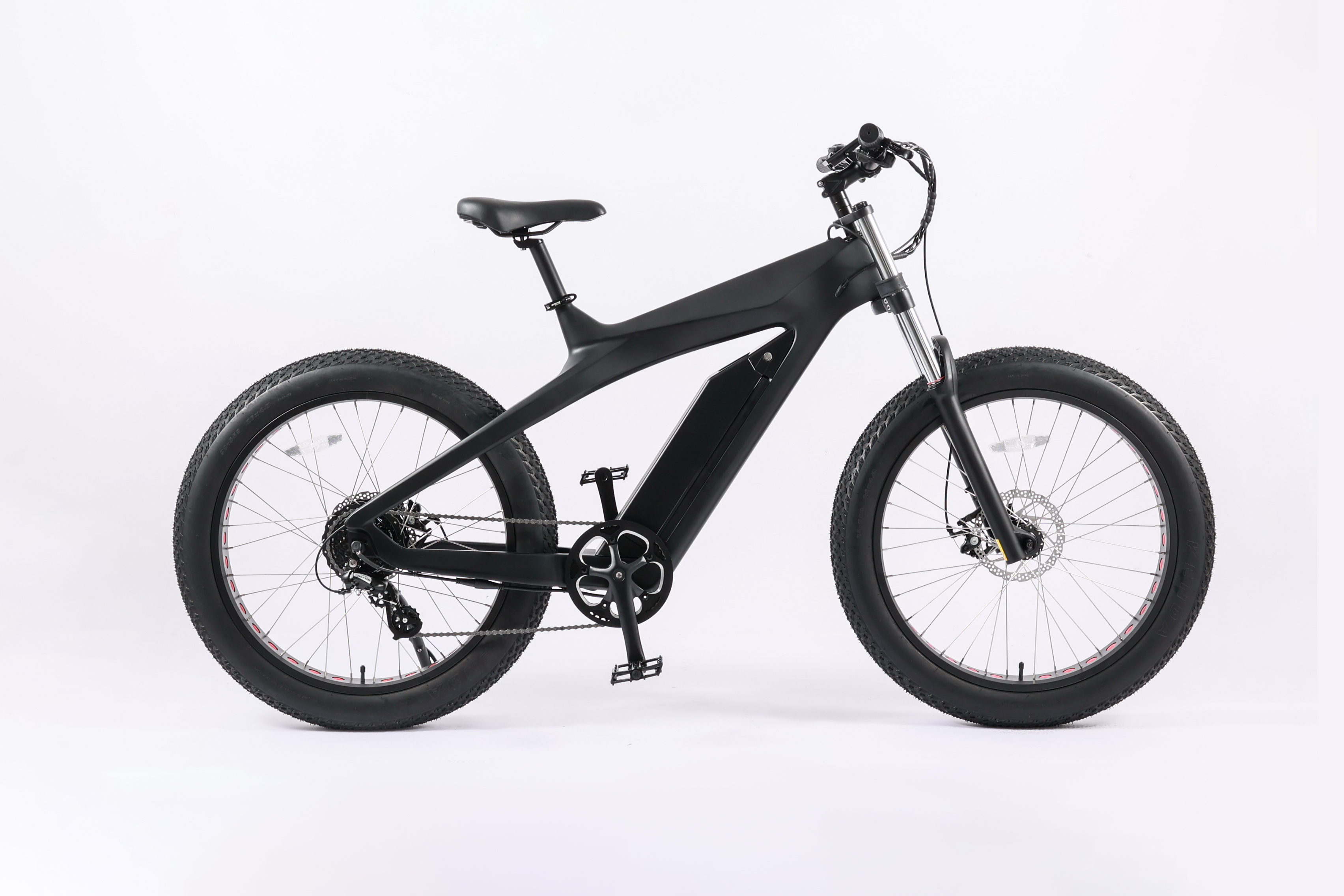 750w Carbon Fiber Enduro Electric Mountain Bike with 26" Wheel Size and Ready to Ship