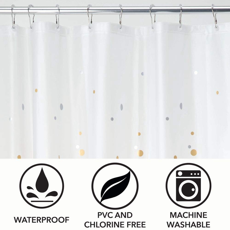 Clear Black color Walmart Bathroom Disposable Plastic PEVA bath shower curtain