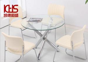 Quality 60 42 36 Inch Round Glass Table Transparent Tempered Glass Dining Table wholesale