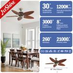 52 Inch Wood Blade Classic Ceiling Fans Pull Chain Control Mulit Color