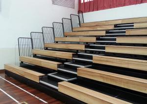 Quality Indoor Wood Tiered Retractable Bleacher Seating For High School wholesale