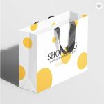 Pantone White Glossy Laminated Paper Bags Thank You Goodie Bags For Business