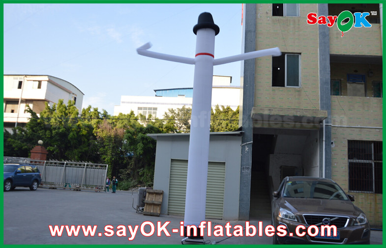 Blow Up Air Dancers White Inflatable Air Dancer With Log Print 4m/5M/6m High With Light For Advertising