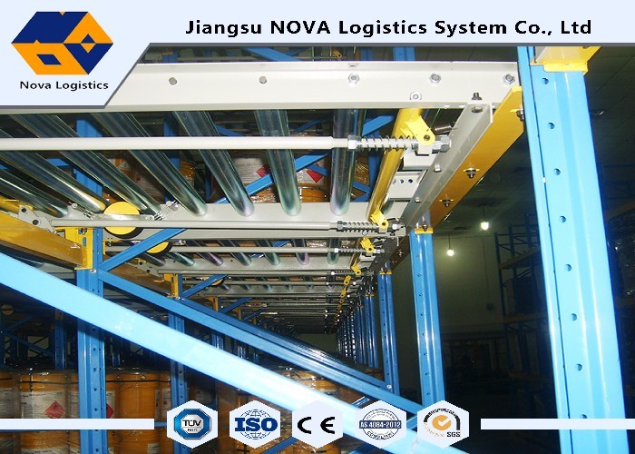 Perishable Goods Gravity Feed Pallet Racking , Double - Deep Gravity Flow Shelving Systems