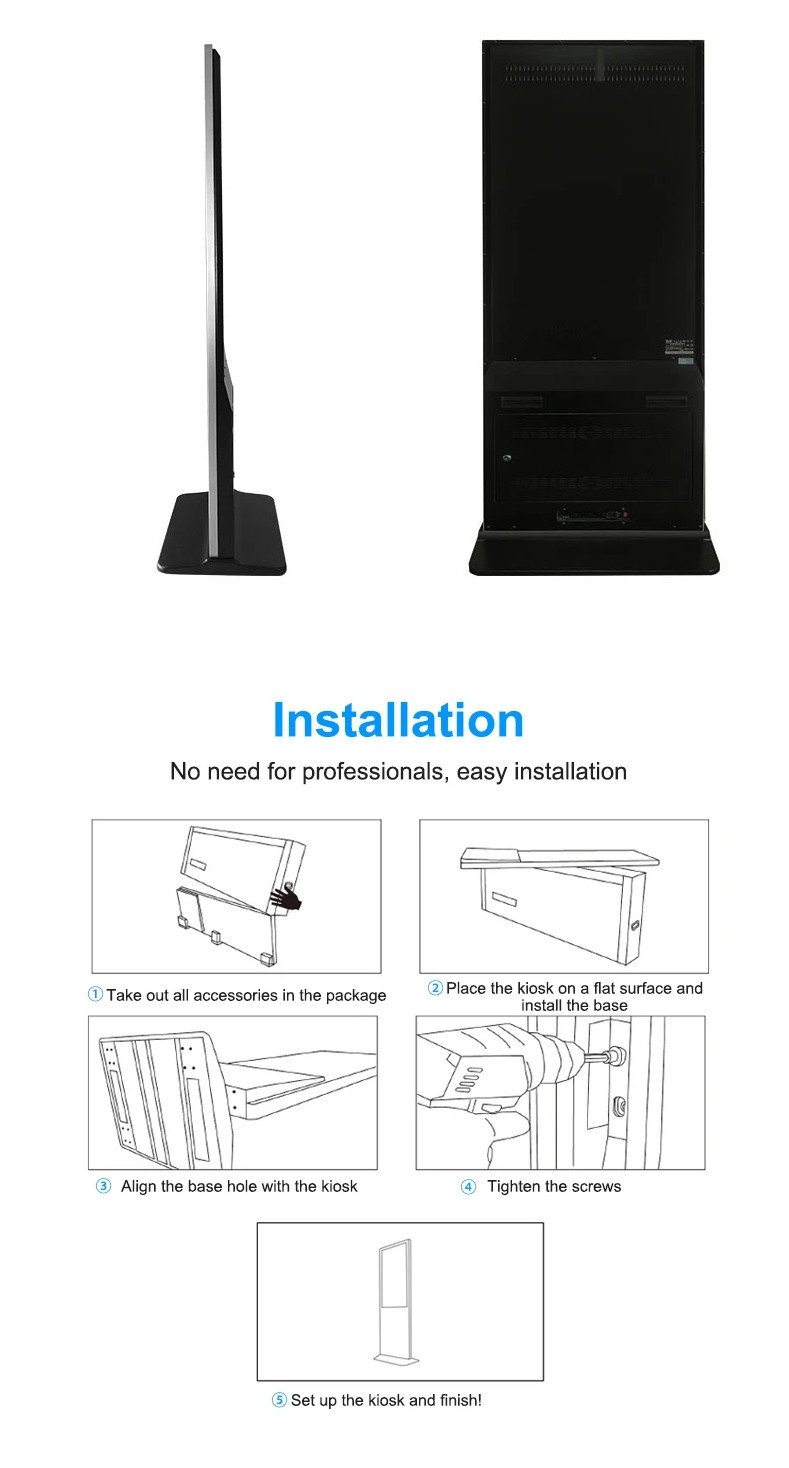 Indoor Floor Standing Digital Display Android Exhibition Outdoor Waterproof