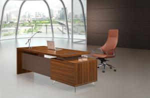 Quality Large Size Contemporary Office Furniture , Modern Executive Desk Dark Color Surface wholesale