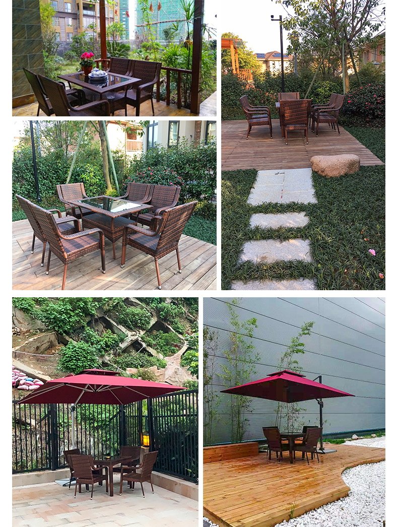 Hot Sale Rattan Outdoor Furniture Sofa and  Dining Table Set Garden PE Wicker