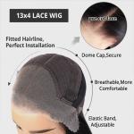Bone Straight Glueless Transparent 13X4 HD Lace Front Natural Colors 100% Human