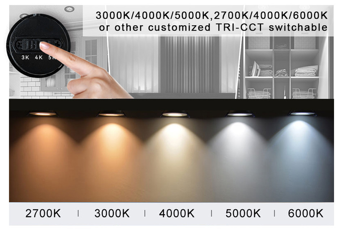 Customizable 15W COB LED MR16 Module With Tri-CCT Options 3000K/4000K/5000K Or 2700K/4000K/6000K
