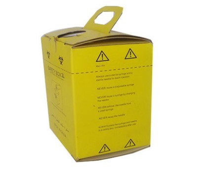 2L Safety box, Disposable Medical Cardboard Safety Box, Safety Box For Syringe,Needles and sharps, 2 Liters