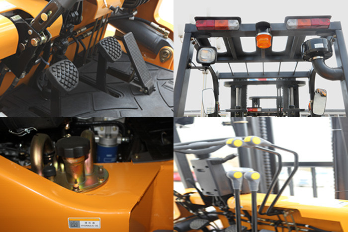 Mechanical Four Wheel Forklift Diesel Engine 7000kg Capacity Comfortable Design