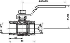 Female 1 / 2 Threaded Ball Valve SS Gas Water Chrome Plating Manual For Piping Connections