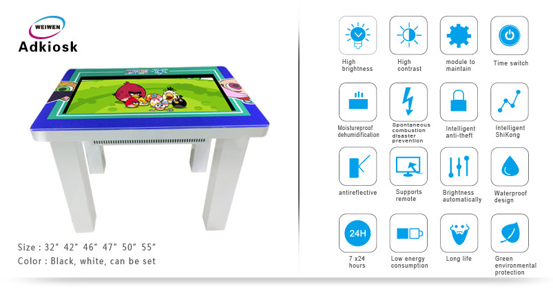 1920X1080 Board Game Digital Table 32Inch Capacitive Multi Touch Screen Table