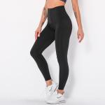 Super-high waist row button abdominal fitness pants women wear row button body