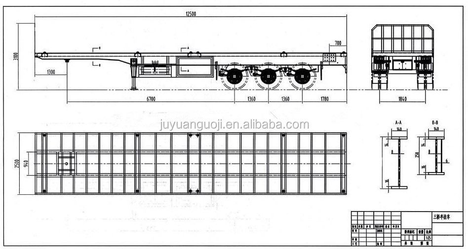 Sturdy AOTONG Cargo Board Semi Trailer with Side Tailgate and Durable Mechanical Parts