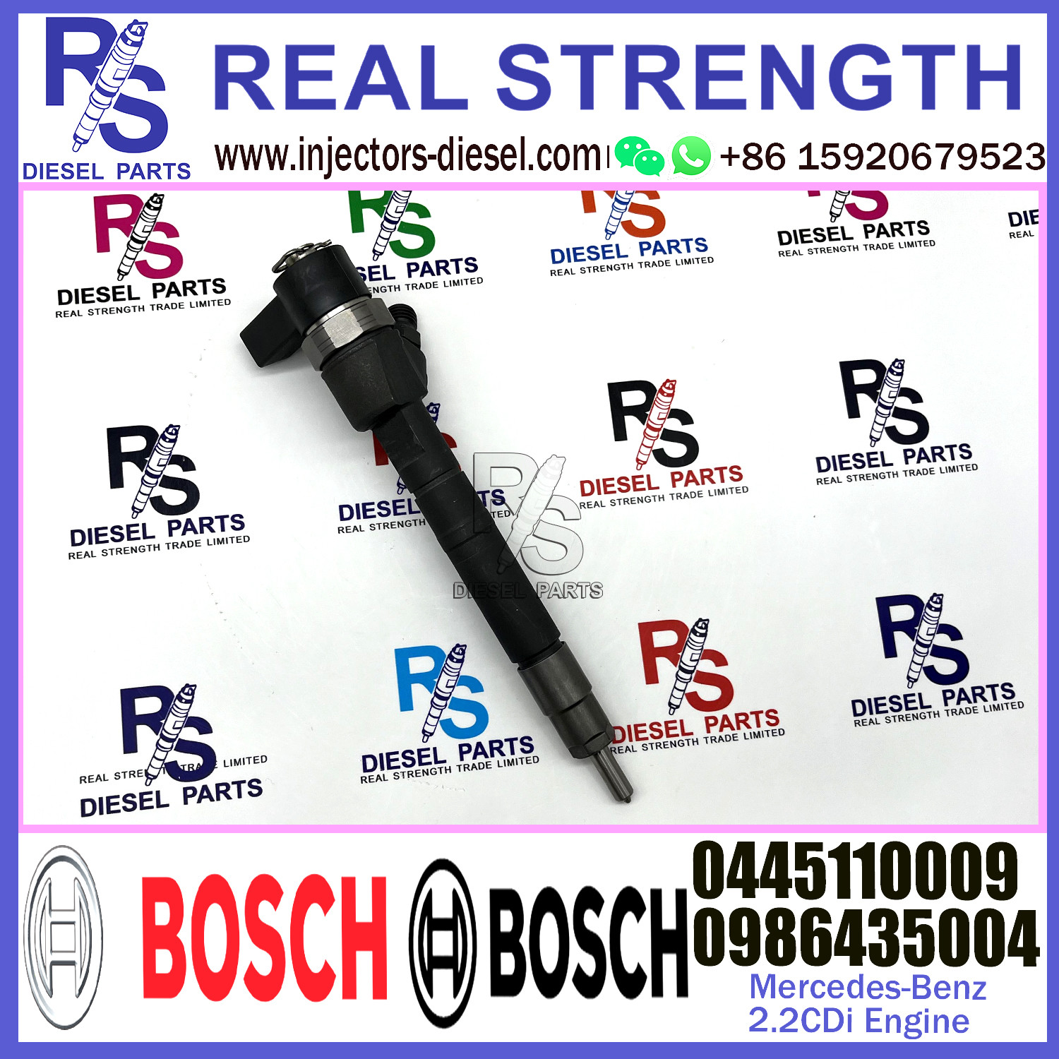 Diesel Fuel Common Rail Injector 0445110009 0986435004 0445110010 For Mercedes-Benz 2.2CDi Engine