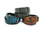 Business Men Clamp Pin Buckle Belt With Embossed Strap