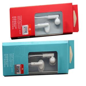 Quality portable earphone gift box headphone paper box with hook flat color paper earphone box wholesale