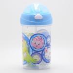 500ml Plastic Kids Water Bottle with Drinking Straw Lid