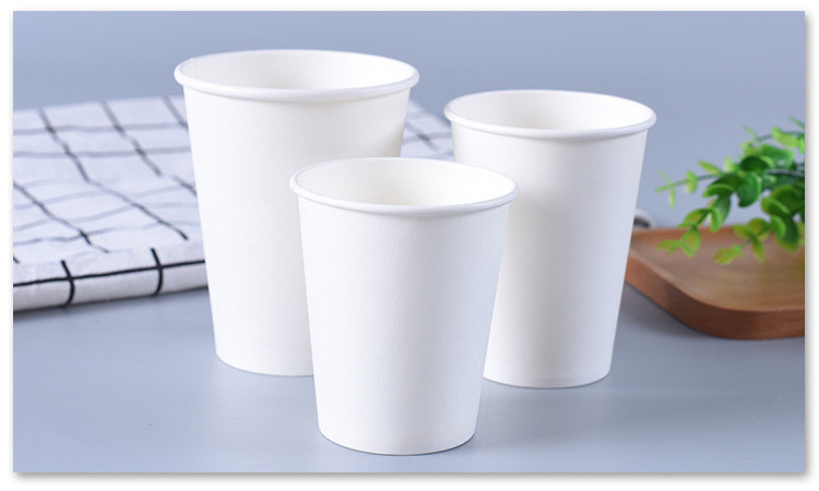 Coffee Water White Disposable Paper Cups 8 Oz With Customized Logo