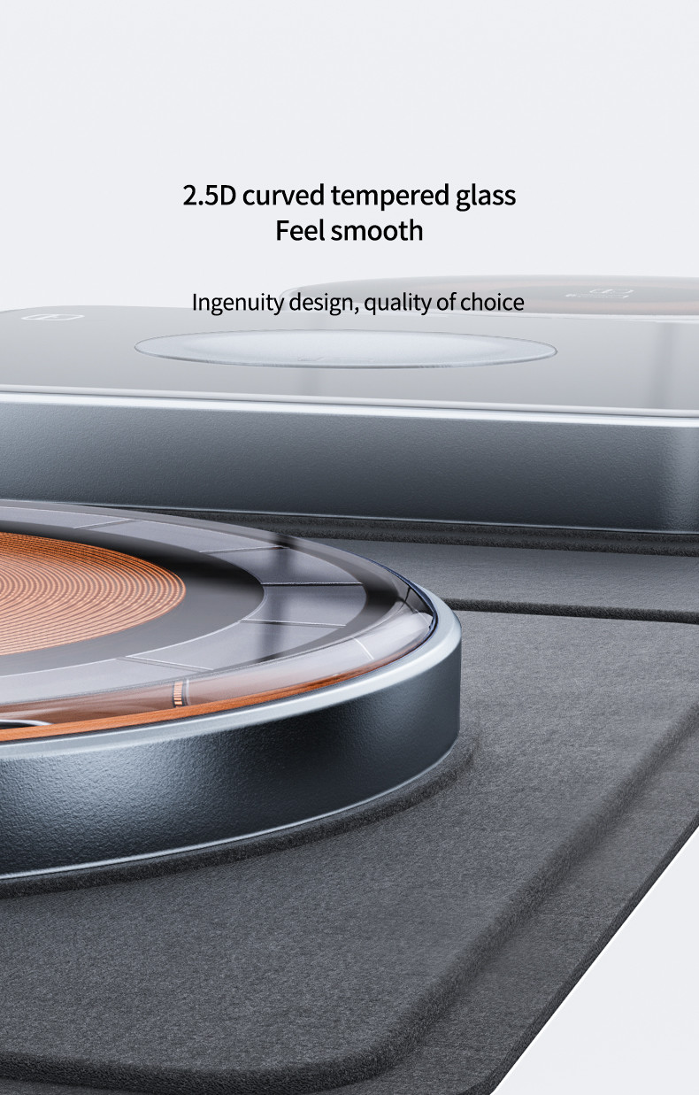 Foldable Travel Charger 15W Wireless Charging Pad Over-heat Protection For Phones Earphones & Watches