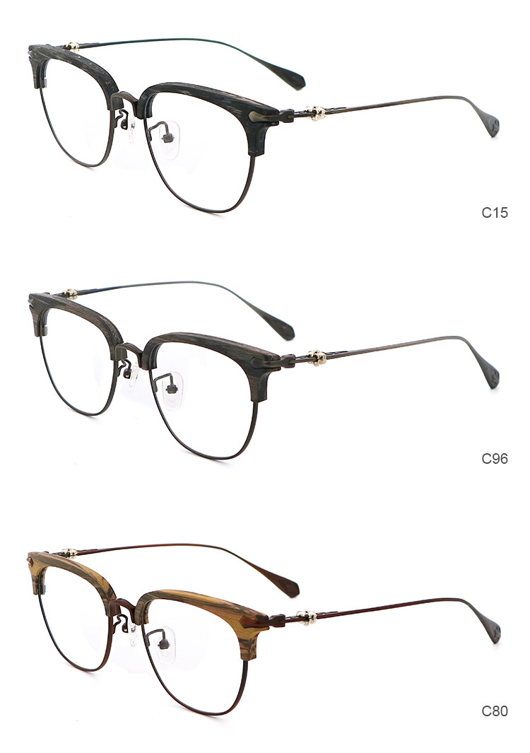 Wood Grain Eyeglass Frames Imitation Wood Acetate Glasses MR 3317