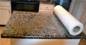 Quality Transparent PE 100 Micron 36'' 200' Countertop Protector Film For Marble Surface wholesale