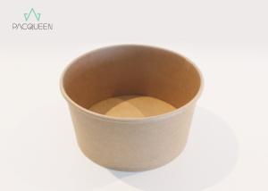 Quality Eco Friendly Brown Disposable Takeaway Containers Salad Bowls PE / PLA Lining wholesale