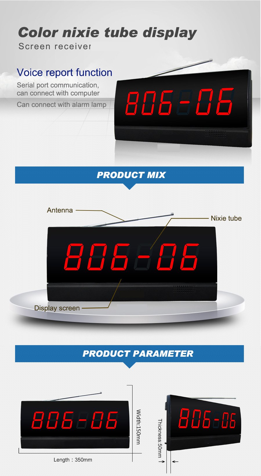 New design touch button wireless waiter call system for restaurant