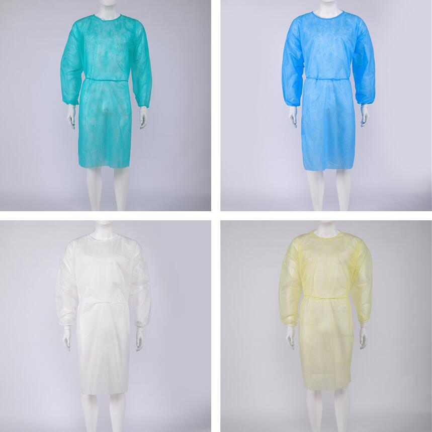 Disposable Nonwoven 3 Layers SMS Isolation Gown Factory Price Nurse Gown Waterproof Tear Resistance
