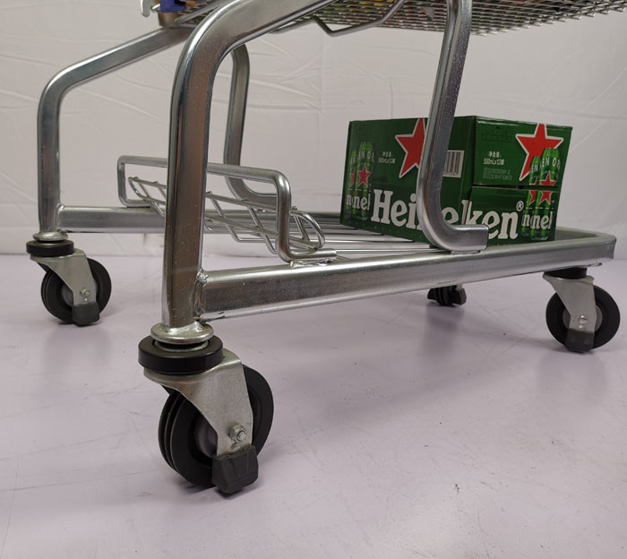125L Regular Size Supermarket Metal Trolley Powder Coating Warehouse Shopping Trolley