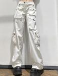 Small Quantity Garment Manufacturer Women'S Multi Pocket Cargo Jeans Loose Low