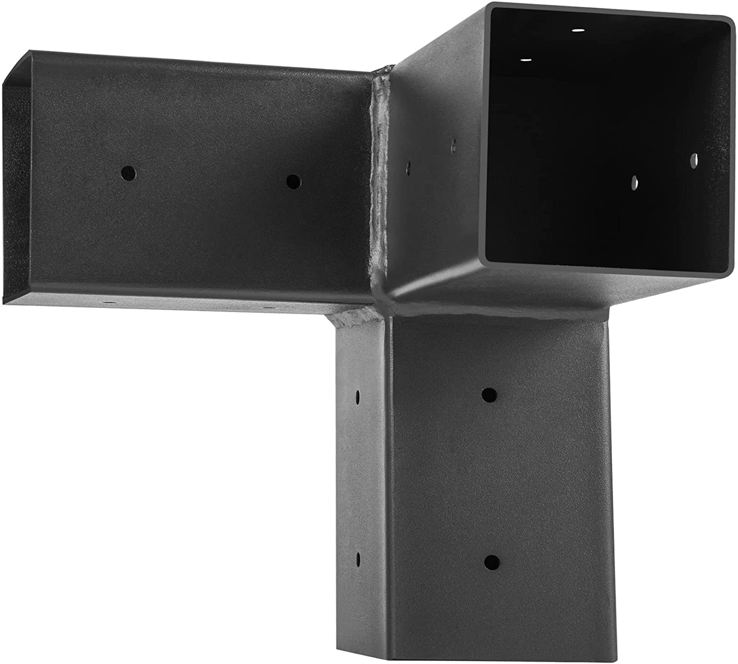 2.2kg Black Steel 3-Way Right Angle Bracket for Gazebo Tree House Log House Building