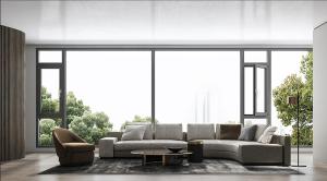 Quality Powder-Coated Insulated Aluminium Window Frames Low-VOC Coating wholesale