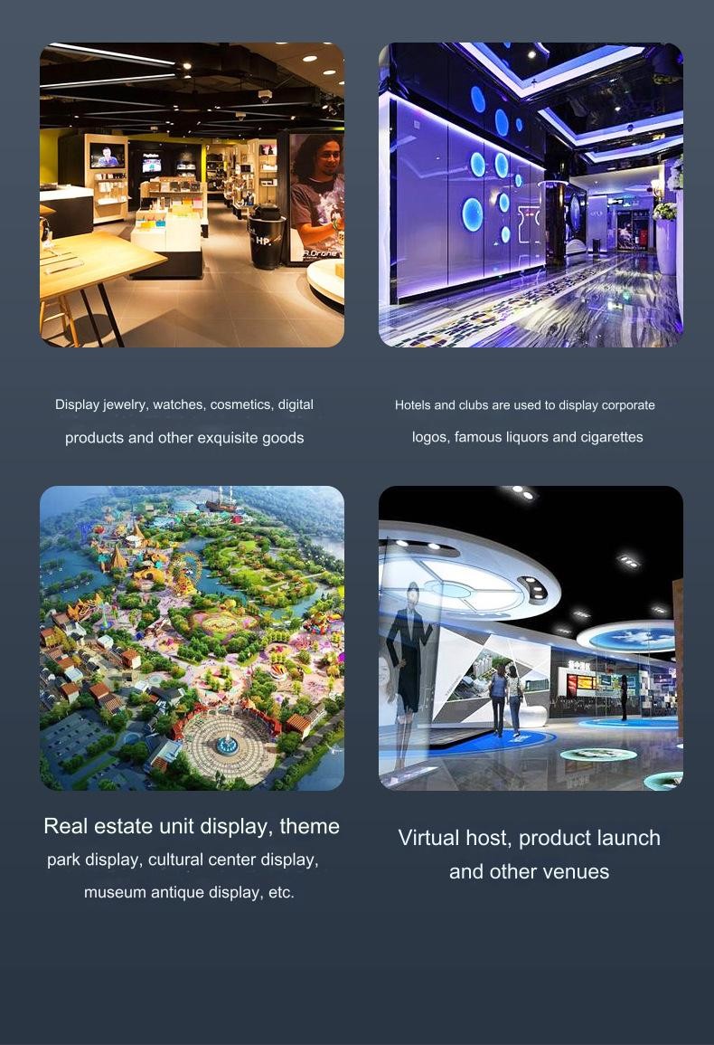 180° Viewing 3D Holographic Advertising Display Showcase 84 Inch