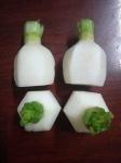 Frozen White Radish, flower - shaped, hexagon - shaped etc. for food decoration