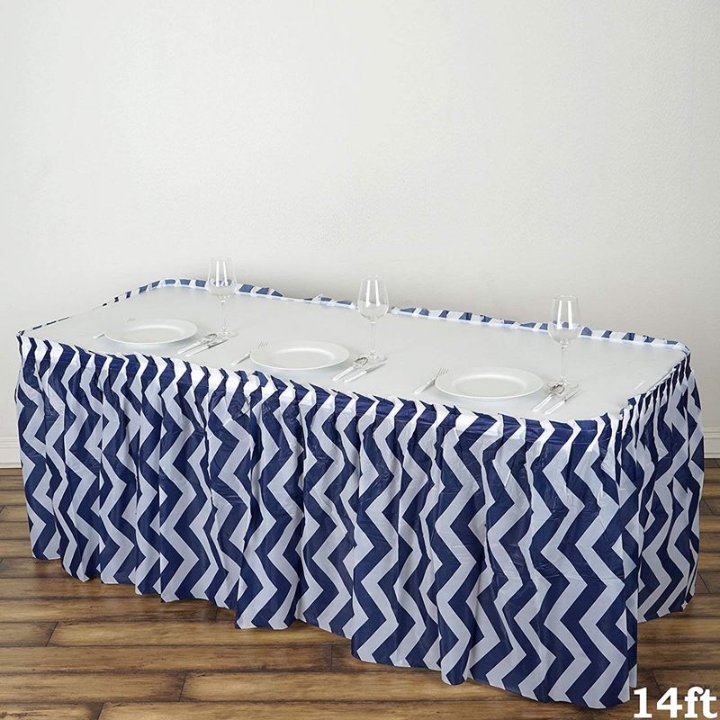 Modern Disposable Plastic Table Skirts For Dessert / Buffet Table Decoration