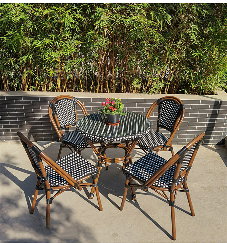 Wicker French Rattan Garden Chair Vintage Restaurant Cafe Bistro Dining Chair