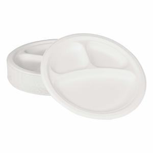 Quality Microwavable 9 Inch White Paper Plates , Eco Friendly Sugarcane Paper Plates wholesale