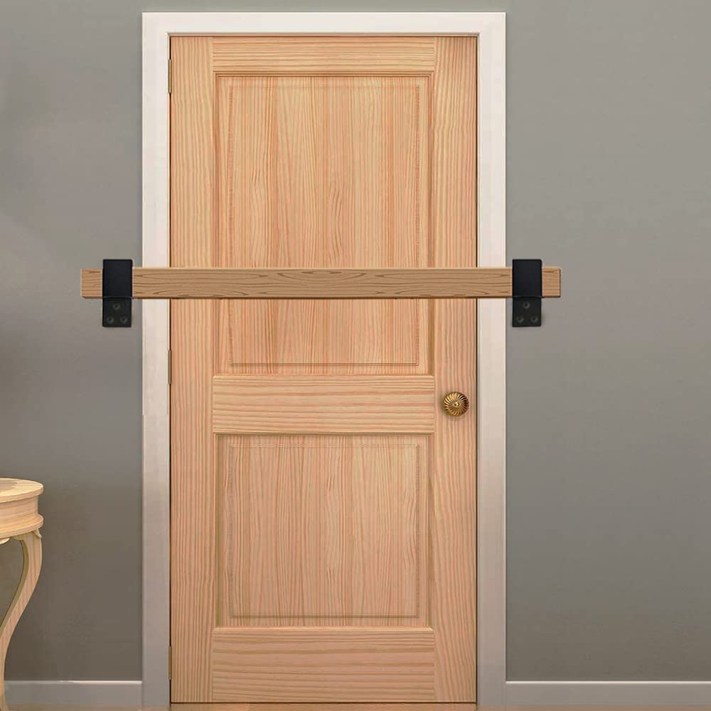Standard 2x4 Door Barricade Brackets for Heavy Duty Steel Drop Open Bar Security Lock